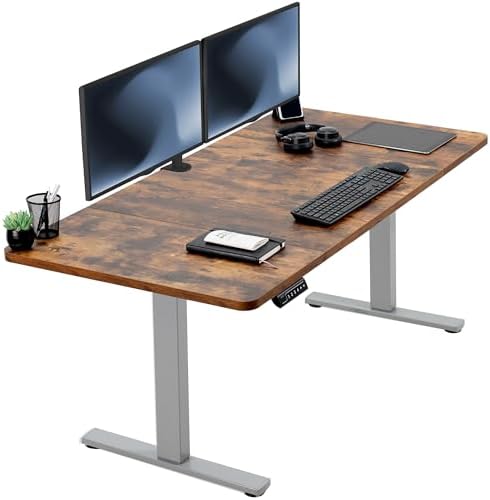  VIVO DESK-KIT-1B7B-36 - Escritorio eléctrico de pie de 71 x 36 pulgadas, ajuste de altura de memoria, serie 1B, marco negro con parte superior negra