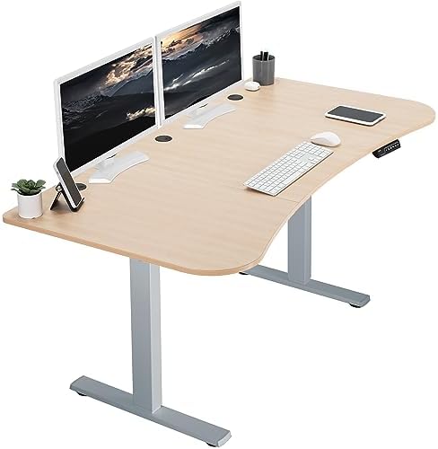  VIVO DESK-KIT-1B7B-36 - Escritorio eléctrico de pie de 71 x 36 pulgadas, ajuste de altura de memoria, serie 1B, marco negro con parte superior negra