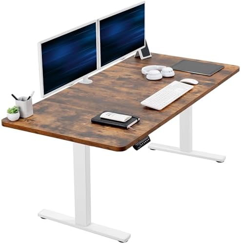  VIVO DESK-KIT-1B7B-36 - Escritorio eléctrico de pie de 71 x 36 pulgadas, ajuste de altura de memoria, serie 1B, marco negro con parte superior negra