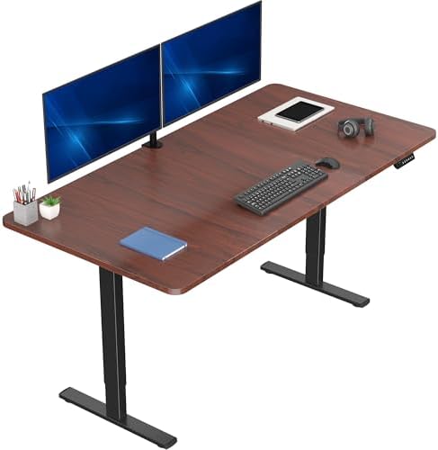  VIVO DESK-KIT-1B7B-36 - Escritorio eléctrico de pie de 71 x 36 pulgadas, ajuste de altura de memoria, serie 1B, marco negro con parte superior negra