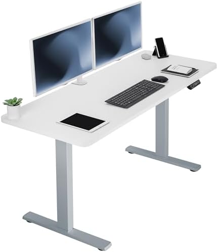  VIVO DESK-KIT-1B7B-36 - Escritorio eléctrico de pie de 71 x 36 pulgadas, ajuste de altura de memoria, serie 1B, marco negro con parte superior negra