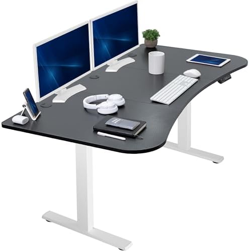  VIVO DESK-KIT-1B7B-36 - Escritorio eléctrico de pie de 71 x 36 pulgadas, ajuste de altura de memoria, serie 1B, marco negro con parte superior negra
