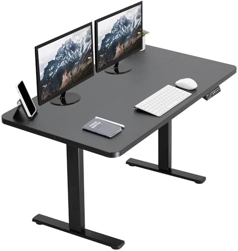  VIVO DESK-KIT-1B7B-36 - Escritorio eléctrico de pie de 71 x 36 pulgadas, ajuste de altura de memoria, serie 1B, marco negro con parte superior negra
