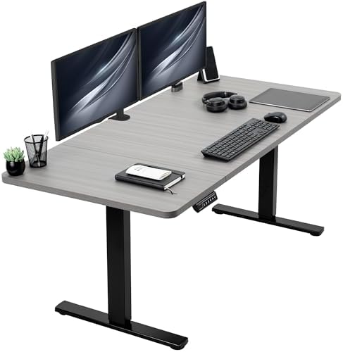  VIVO DESK-KIT-1B7B-36 - Escritorio eléctrico de pie de 71 x 36 pulgadas, ajuste de altura de memoria, serie 1B, marco negro con parte superior negra