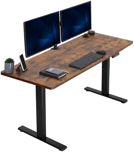  VIVO DESK-KIT-1B7B-36 - Escritorio eléctrico de pie de 71 x 36 pulgadas, ajuste de altura de memoria, serie 1B, marco negro con parte superior negra