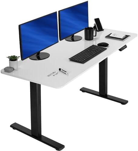  VIVO DESK-KIT-1B7B-36 - Escritorio eléctrico de pie de 71 x 36 pulgadas, ajuste de altura de memoria, serie 1B, marco negro con parte superior negra