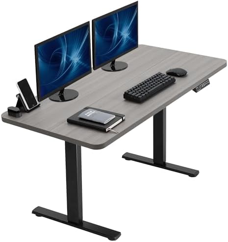  VIVO DESK-KIT-1B7B-36 - Escritorio eléctrico de pie de 71 x 36 pulgadas, ajuste de altura de memoria, serie 1B, marco negro con parte superior negra