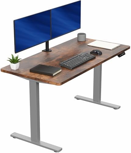  VIVO DESK-KIT-1B7B-36 - Escritorio eléctrico de pie de 71 x 36 pulgadas, ajuste de altura de memoria, serie 1B, marco negro con parte superior negra