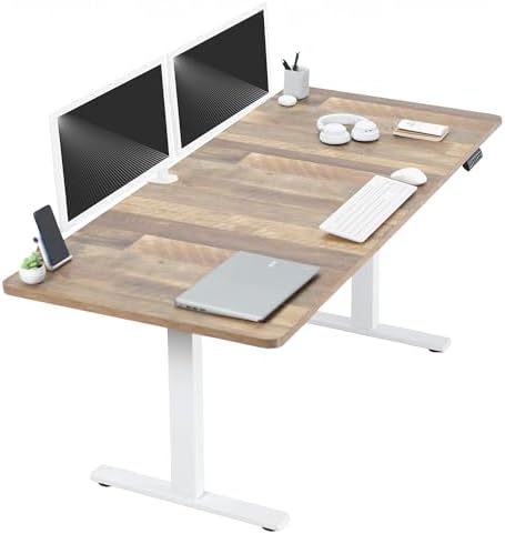 VIVO DESK-KIT-1B7B-36 - Escritorio eléctrico de pie de 71 x 36 pulgadas, ajuste de altura de memoria, serie 1B, marco negro con parte superior negra