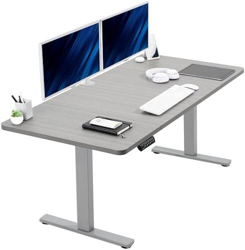  VIVO DESK-KIT-1B7B-36 - Escritorio eléctrico de pie de 71 x 36 pulgadas, ajuste de altura de memoria, serie 1B, marco negro con parte superior negra