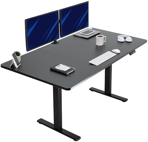  VIVO DESK-KIT-1B7B-36 - Escritorio eléctrico de pie de 71 x 36 pulgadas, ajuste de altura de memoria, serie 1B, marco negro con parte superior negra