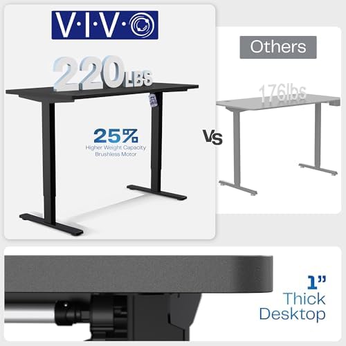  VIVO DESK-KIT-1B7B-36 - Escritorio eléctrico de pie de 71 x 36 pulgadas, ajuste de altura de memoria, serie 1B, marco negro con parte superior negra