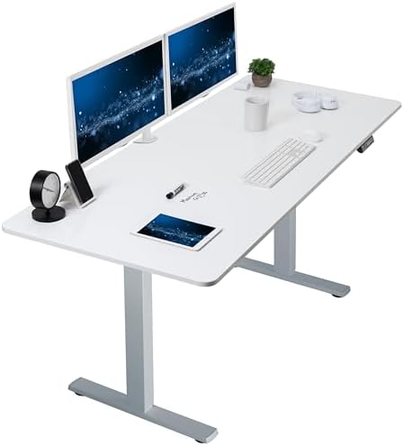  VIVO DESK-KIT-1B7B-36 - Escritorio eléctrico de pie de 71 x 36 pulgadas, ajuste de altura de memoria, serie 1B, marco negro con parte superior negra