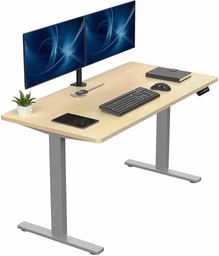 VIVO DESK-KIT-1B7B-36 - Escritorio eléctrico de pie de 71 x 36 pulgadas, ajuste de altura de memoria, serie 1B, marco negro con parte superior negra