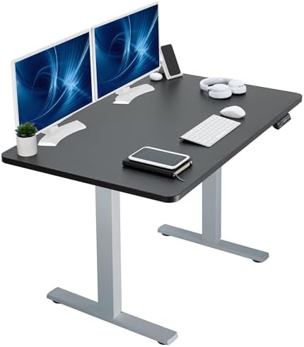  VIVO DESK-KIT-1B7B-36 - Escritorio eléctrico de pie de 71 x 36 pulgadas, ajuste de altura de memoria, serie 1B, marco negro con parte superior negra