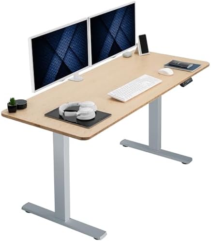  VIVO DESK-KIT-1B7B-36 - Escritorio eléctrico de pie de 71 x 36 pulgadas, ajuste de altura de memoria, serie 1B, marco negro con parte superior negra