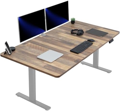 VIVO DESK-KIT-1B7B-36 - Escritorio eléctrico de pie de 71 x 36 pulgadas, ajuste de altura de memoria, serie 1B, marco negro con parte superior negra