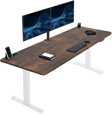  VIVO DESK-KIT-1B7B-36 - Escritorio eléctrico de pie de 71 x 36 pulgadas, ajuste de altura de memoria, serie 1B, marco negro con parte superior negra