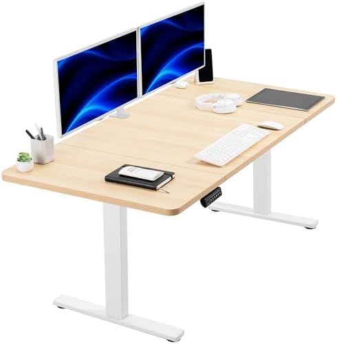  VIVO DESK-KIT-1B7B-36 - Escritorio eléctrico de pie de 71 x 36 pulgadas, ajuste de altura de memoria, serie 1B, marco negro con parte superior negra