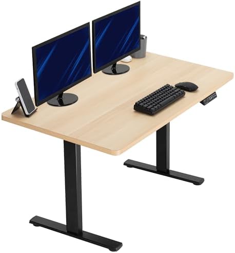  VIVO DESK-KIT-1B7B-36 - Escritorio eléctrico de pie de 71 x 36 pulgadas, ajuste de altura de memoria, serie 1B, marco negro con parte superior negra