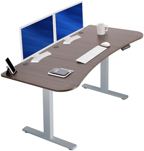  VIVO DESK-KIT-1B7B-36 - Escritorio eléctrico de pie de 71 x 36 pulgadas, ajuste de altura de memoria, serie 1B, marco negro con parte superior negra