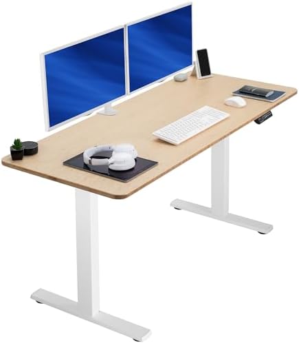  VIVO DESK-KIT-1B7B-36 - Escritorio eléctrico de pie de 71 x 36 pulgadas, ajuste de altura de memoria, serie 1B, marco negro con parte superior negra