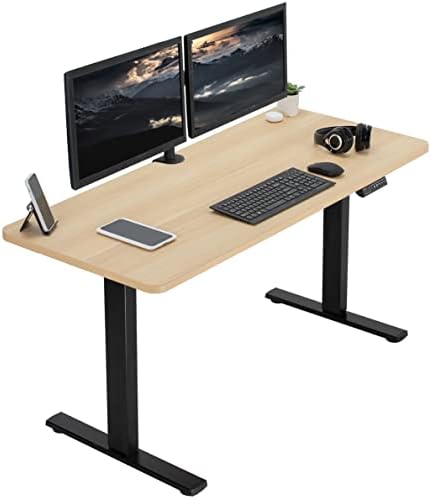  VIVO DESK-KIT-1B7B-36 - Escritorio eléctrico de pie de 71 x 36 pulgadas, ajuste de altura de memoria, serie 1B, marco negro con parte superior negra