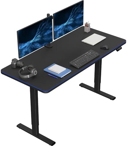  VIVO DESK-KIT-1B7B-36 - Escritorio eléctrico de pie de 71 x 36 pulgadas, ajuste de altura de memoria, serie 1B, marco negro con parte superior negra