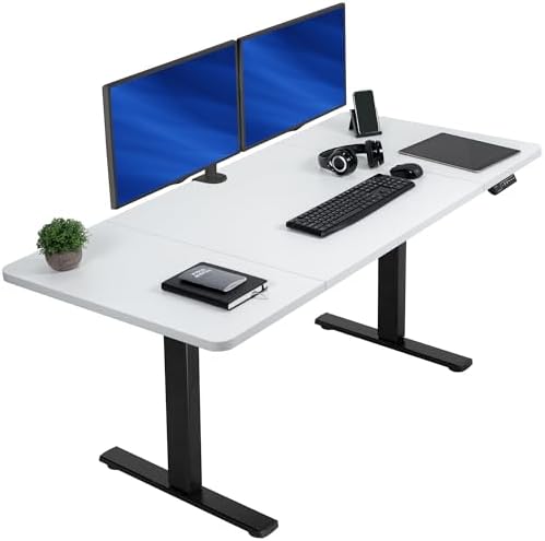  VIVO DESK-KIT-1B7B-36 - Escritorio eléctrico de pie de 71 x 36 pulgadas, ajuste de altura de memoria, serie 1B, marco negro con parte superior negra