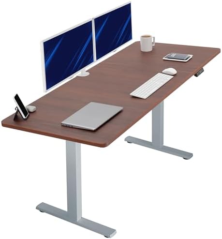  VIVO DESK-KIT-1B7B-36 - Escritorio eléctrico de pie de 71 x 36 pulgadas, ajuste de altura de memoria, serie 1B, marco negro con parte superior negra