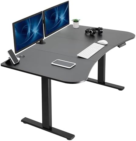  VIVO DESK-KIT-1B7B-36 - Escritorio eléctrico de pie de 71 x 36 pulgadas, ajuste de altura de memoria, serie 1B, marco negro con parte superior negra