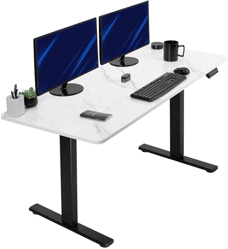  VIVO DESK-KIT-1B7B-36 - Escritorio eléctrico de pie de 71 x 36 pulgadas, ajuste de altura de memoria, serie 1B, marco negro con parte superior negra