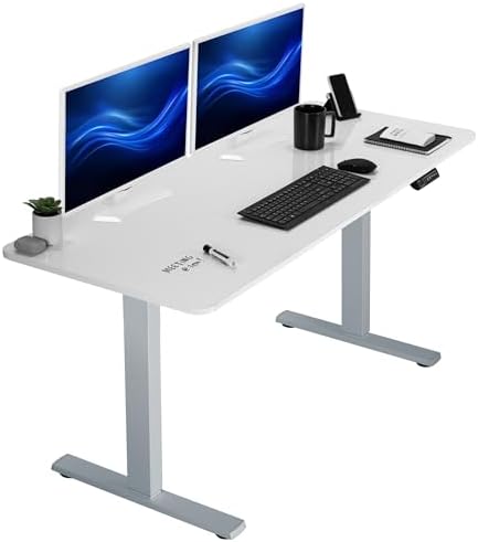  VIVO DESK-KIT-1B7B-36 - Escritorio eléctrico de pie de 71 x 36 pulgadas, ajuste de altura de memoria, serie 1B, marco negro con parte superior negra