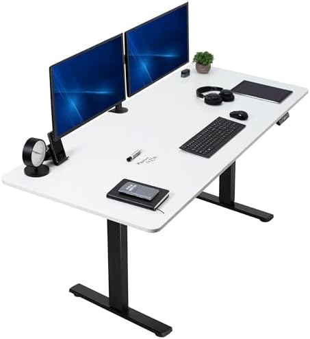  VIVO DESK-KIT-1B7B-36 - Escritorio eléctrico de pie de 71 x 36 pulgadas, ajuste de altura de memoria, serie 1B, marco negro con parte superior negra