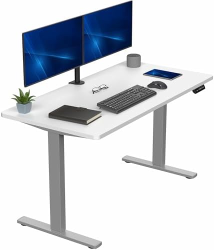  VIVO DESK-KIT-1B7B-36 - Escritorio eléctrico de pie de 71 x 36 pulgadas, ajuste de altura de memoria, serie 1B, marco negro con parte superior negra
