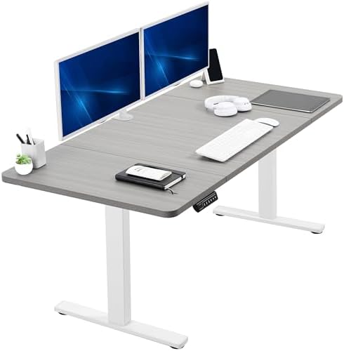  VIVO DESK-KIT-1B7B-36 - Escritorio eléctrico de pie de 71 x 36 pulgadas, ajuste de altura de memoria, serie 1B, marco negro con parte superior negra