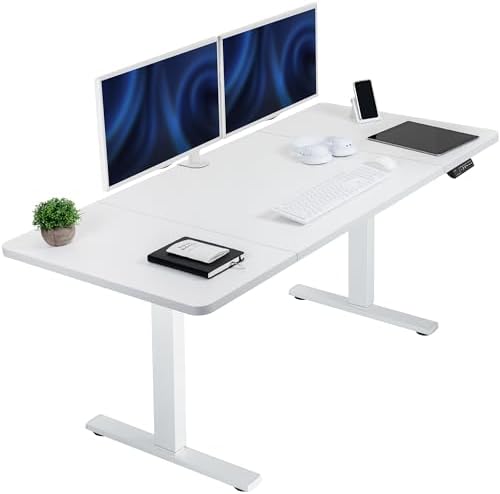  VIVO DESK-KIT-1B7B-36 - Escritorio eléctrico de pie de 71 x 36 pulgadas, ajuste de altura de memoria, serie 1B, marco negro con parte superior negra