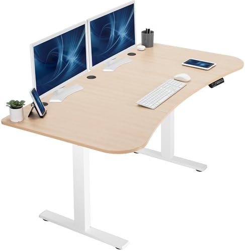  VIVO DESK-KIT-1B7B-36 - Escritorio eléctrico de pie de 71 x 36 pulgadas, ajuste de altura de memoria, serie 1B, marco negro con parte superior negra