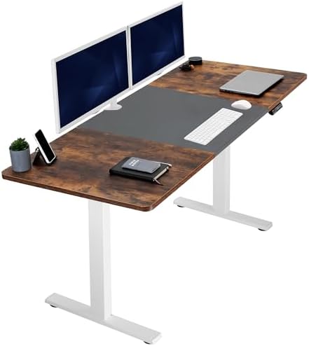  VIVO DESK-KIT-1B7B-36 - Escritorio eléctrico de pie de 71 x 36 pulgadas, ajuste de altura de memoria, serie 1B, marco negro con parte superior negra