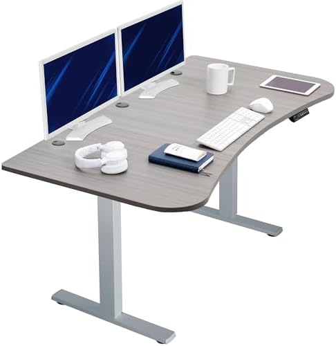  VIVO DESK-KIT-1B7B-36 - Escritorio eléctrico de pie de 71 x 36 pulgadas, ajuste de altura de memoria, serie 1B, marco negro con parte superior negra
