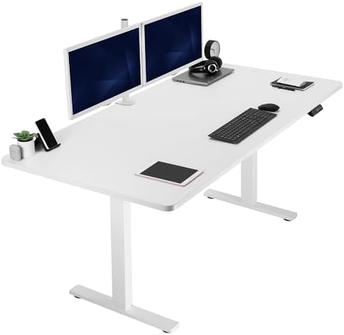  VIVO DESK-KIT-1B7B-36 - Escritorio eléctrico de pie de 71 x 36 pulgadas, ajuste de altura de memoria, serie 1B, marco negro con parte superior negra