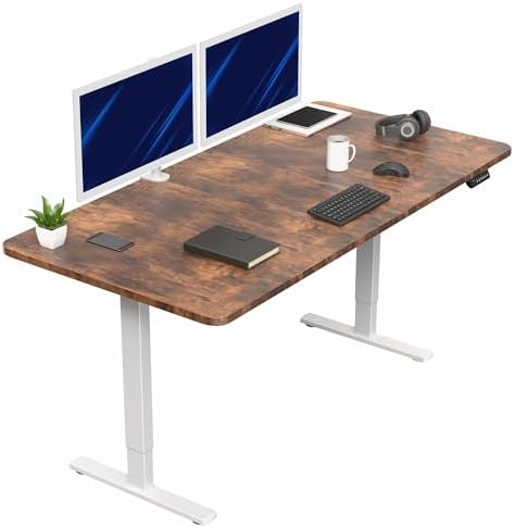  VIVO DESK-KIT-1B7B-36 - Escritorio eléctrico de pie de 71 x 36 pulgadas, ajuste de altura de memoria, serie 1B, marco negro con parte superior negra