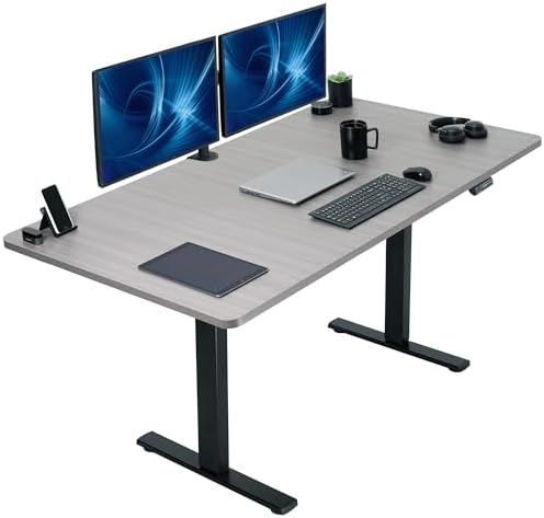  VIVO DESK-KIT-1B7B-36 - Escritorio eléctrico de pie de 71 x 36 pulgadas, ajuste de altura de memoria, serie 1B, marco negro con parte superior negra