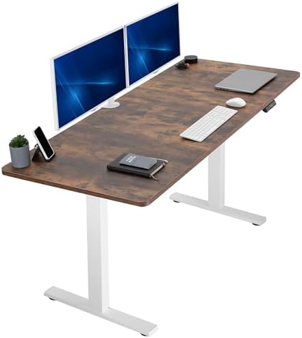  VIVO DESK-KIT-1B7B-36 - Escritorio eléctrico de pie de 71 x 36 pulgadas, ajuste de altura de memoria, serie 1B, marco negro con parte superior negra