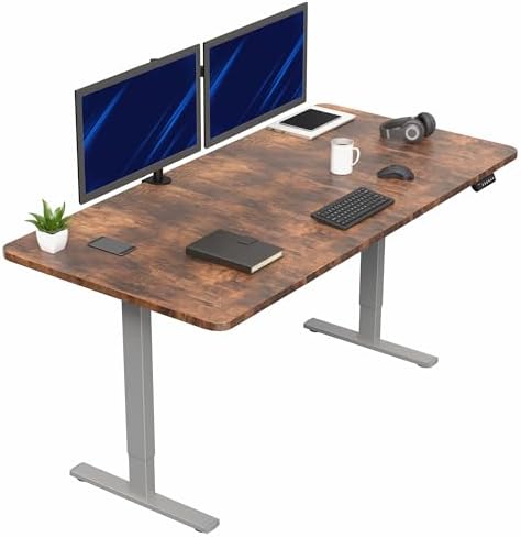 VIVO DESK-KIT-1B7B-36 - Escritorio eléctrico de pie de 71 x 36 pulgadas, ajuste de altura de memoria, serie 1B, marco negro con parte superior negra