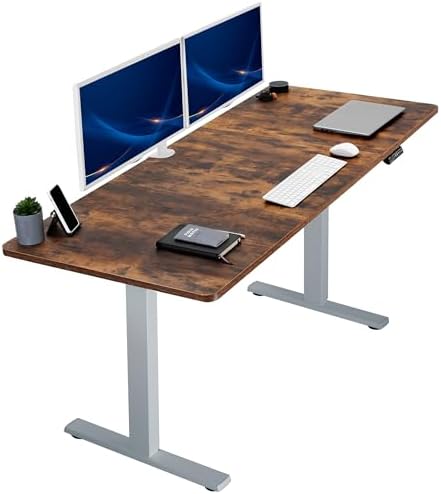  VIVO DESK-KIT-1B7B-36 - Escritorio eléctrico de pie de 71 x 36 pulgadas, ajuste de altura de memoria, serie 1B, marco negro con parte superior negra