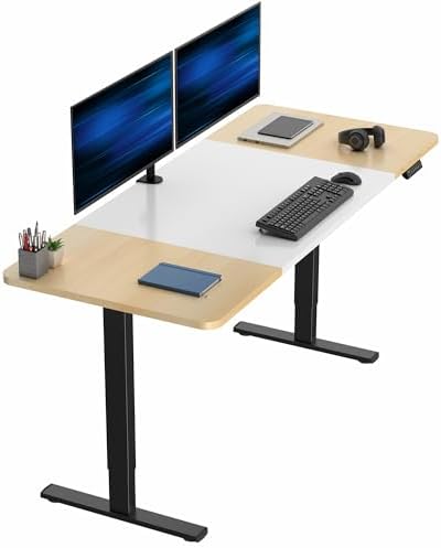  VIVO DESK-KIT-1B7B-36 - Escritorio eléctrico de pie de 71 x 36 pulgadas, ajuste de altura de memoria, serie 1B, marco negro con parte superior negra