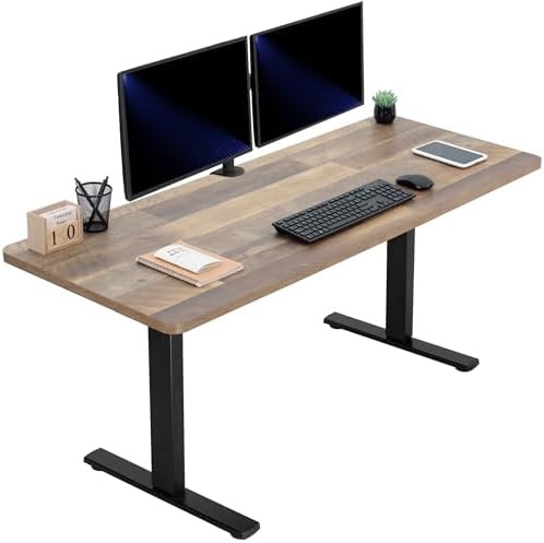  VIVO DESK-KIT-1B7B-36 - Escritorio eléctrico de pie de 71 x 36 pulgadas, ajuste de altura de memoria, serie 1B, marco negro con parte superior negra