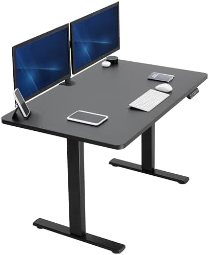  VIVO DESK-KIT-1B7B-36 - Escritorio eléctrico de pie de 71 x 36 pulgadas, ajuste de altura de memoria, serie 1B, marco negro con parte superior negra