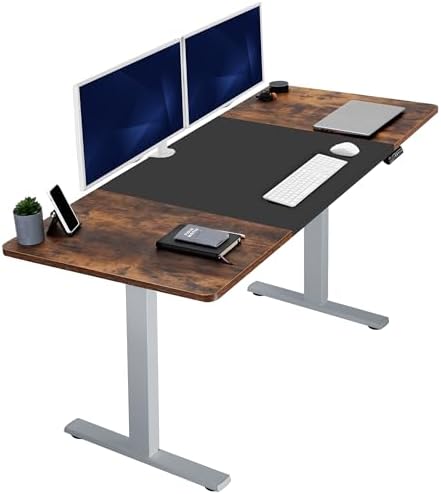  VIVO DESK-KIT-1B7B-36 - Escritorio eléctrico de pie de 71 x 36 pulgadas, ajuste de altura de memoria, serie 1B, marco negro con parte superior negra